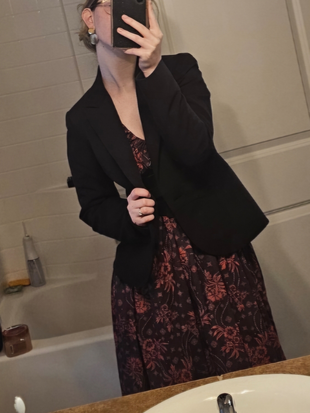 Boho Floral V-Neck Long Sleeve Maxi Dress in Plum and Coral - Picture 4 of 13